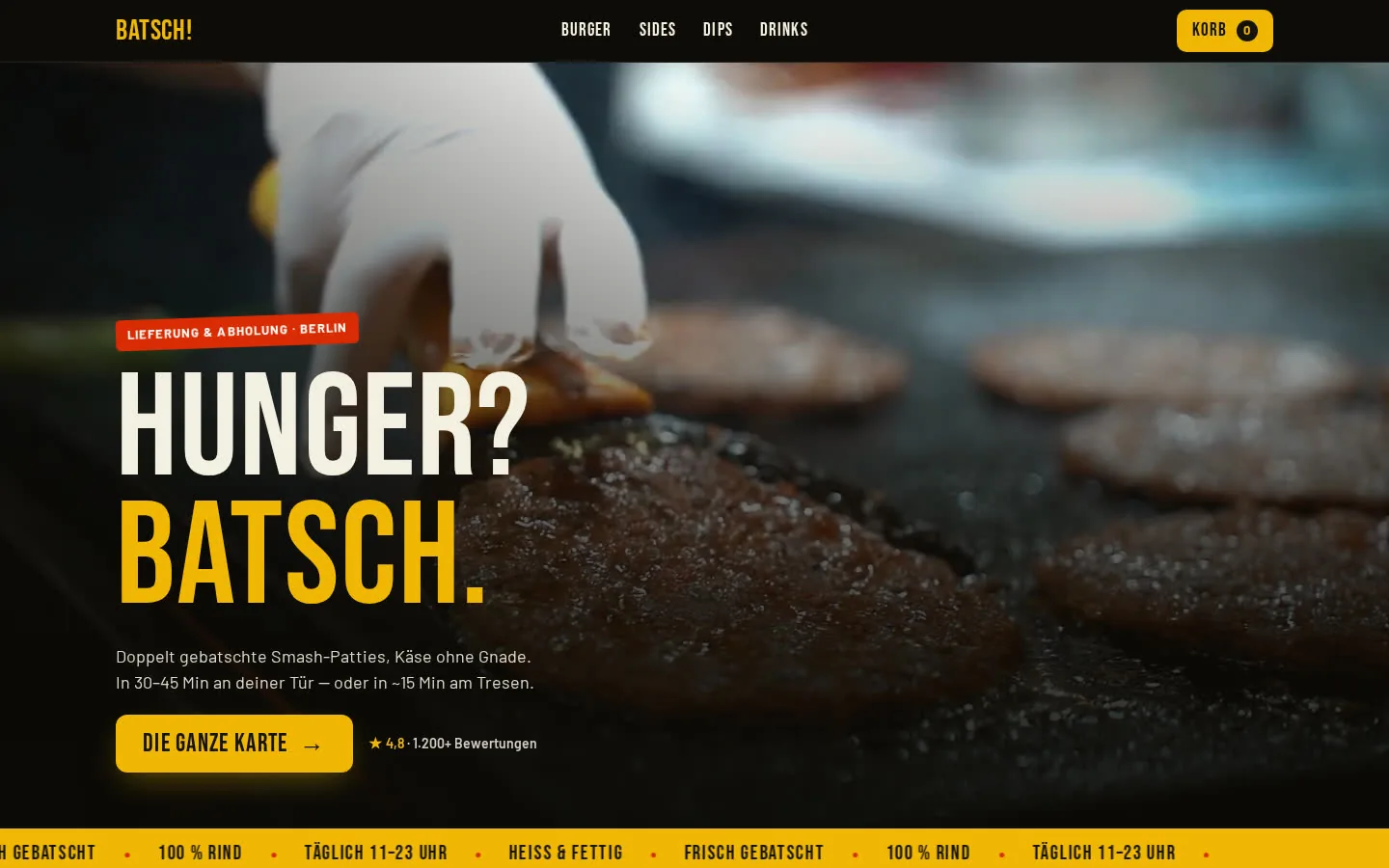 BATSCH! — Smash-Burger · Bestell-Demo mit Warenkorb